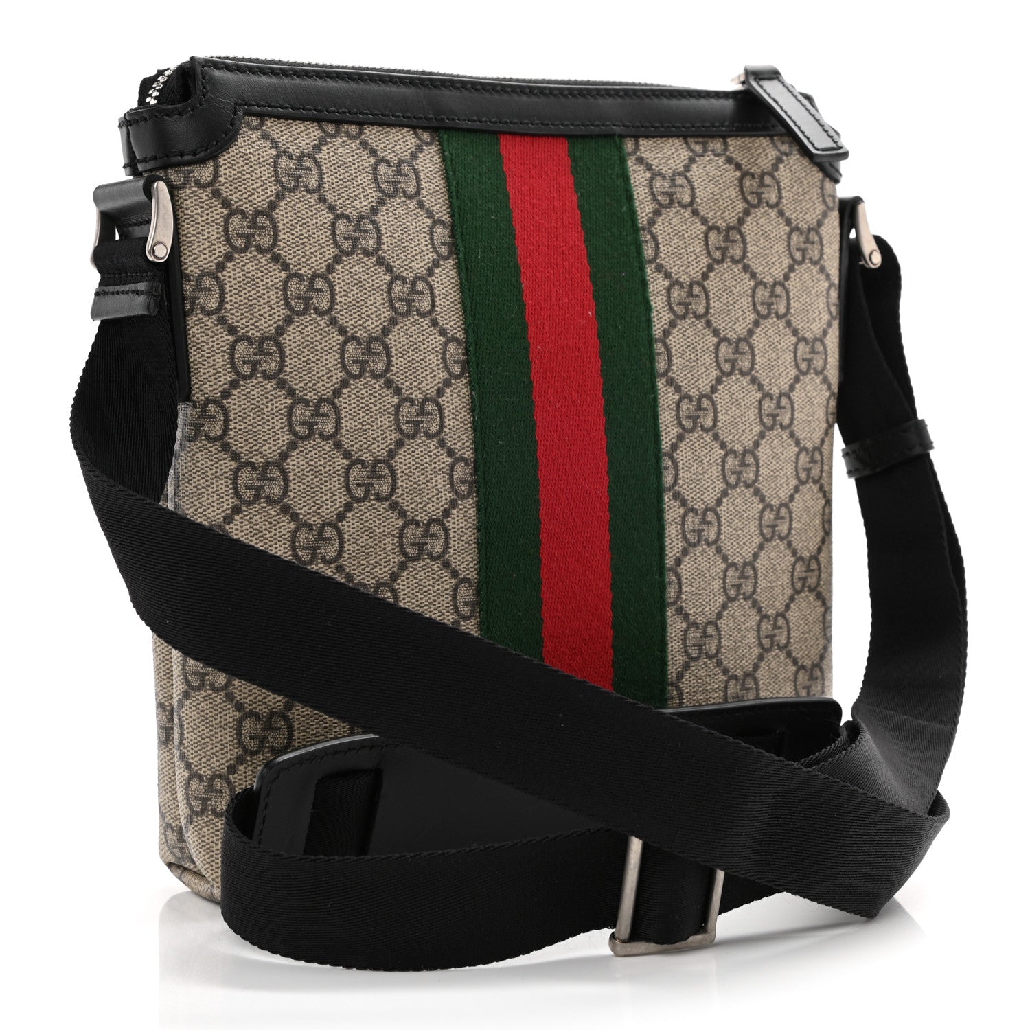 Gucci GG Supreme Monogram Web Messenger Bag Black 2 of 7