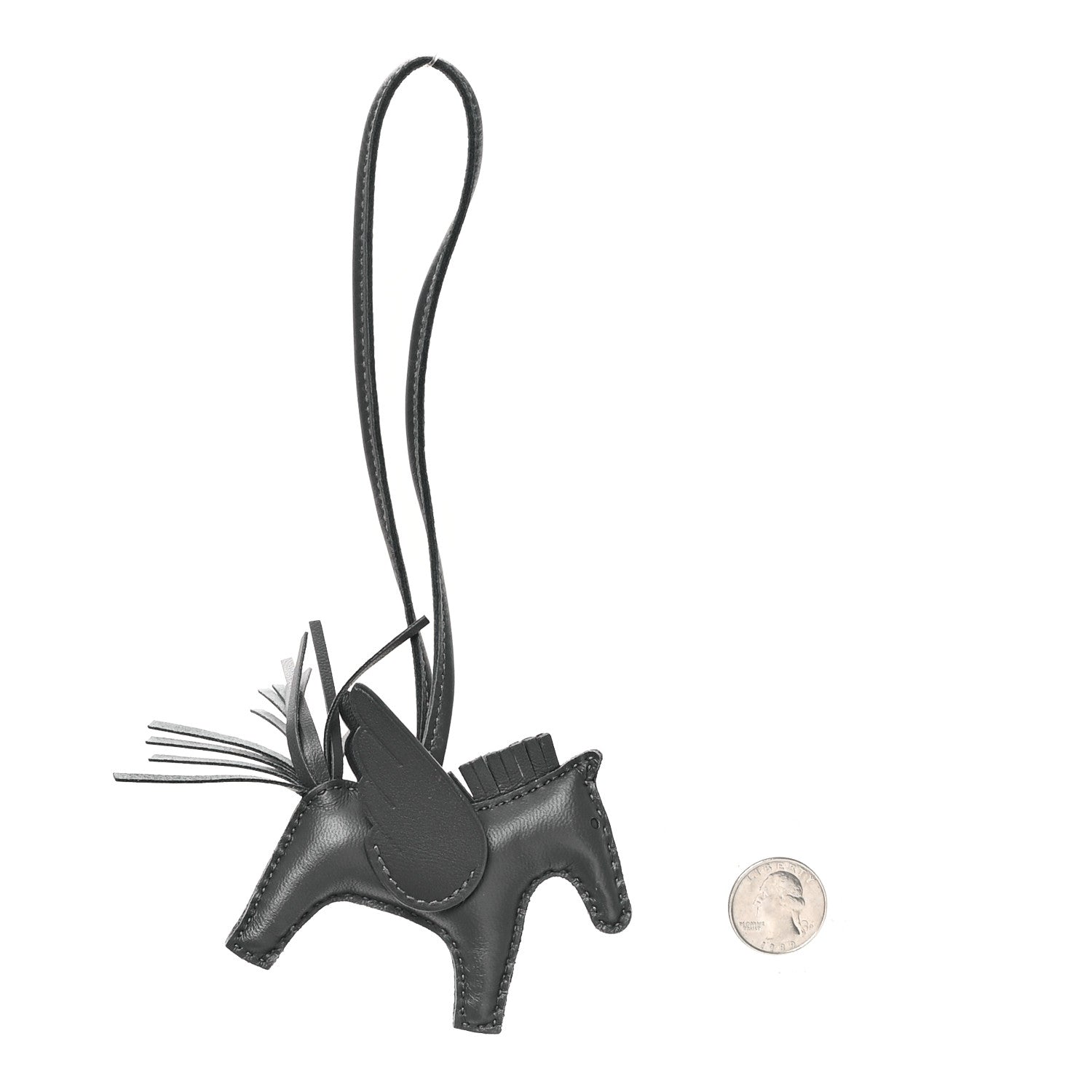 Hermes Milo Lambskin Grigri Rodeo Pegase Horse Bag Charm PM Ardoise 2 of 5