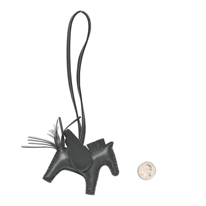 Hermes Milo Lambskin Grigri Rodeo Pegase Horse Bag Charm PM Ardoise 2 of 5