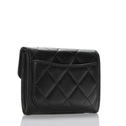 Chanel Lambskin Quilted Flap Card Holder Wallet Black 3 of 9