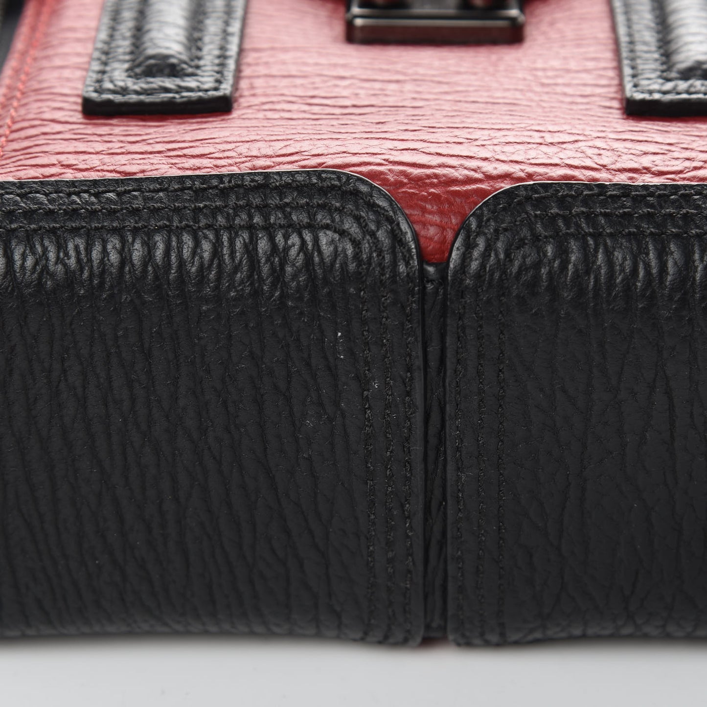 3.1 Textured Calfskin Mini Pashli Satchel Crimson Black