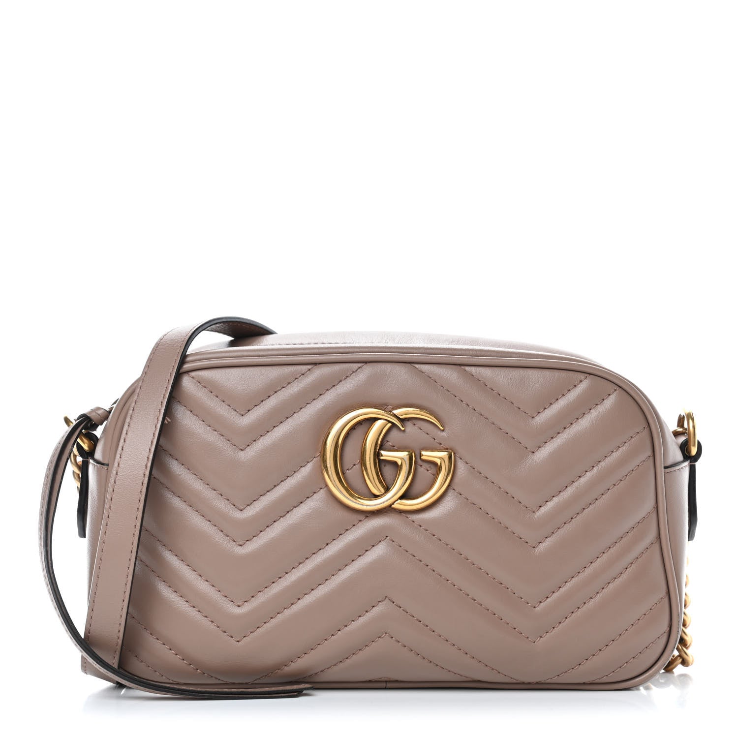 Gucci Calfskin Matelasse Small GG Marmont Chain Shoulder Bag Porcelain Rose 1 of 9