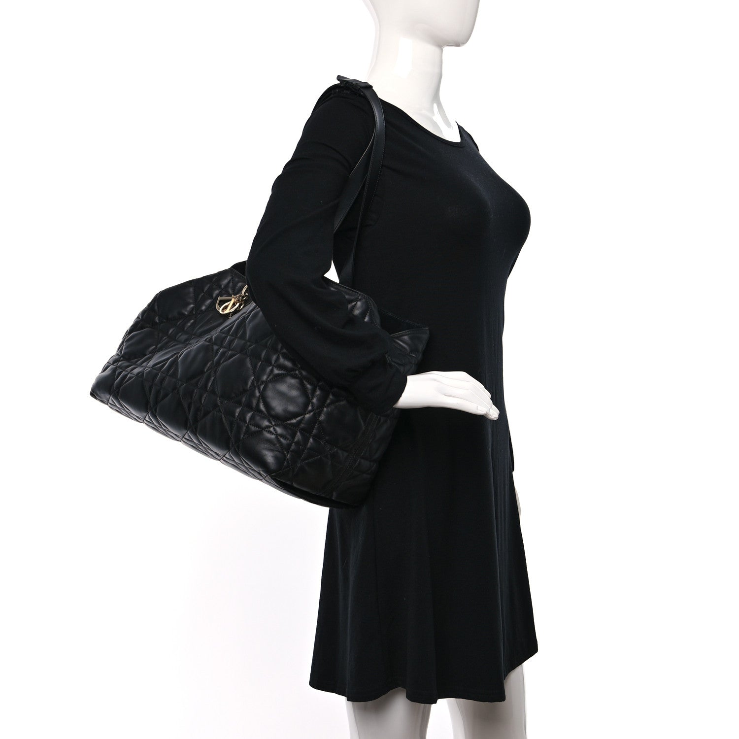 Christian Dior Calfskin Macrocannage Large Toujours Black 2 of 12