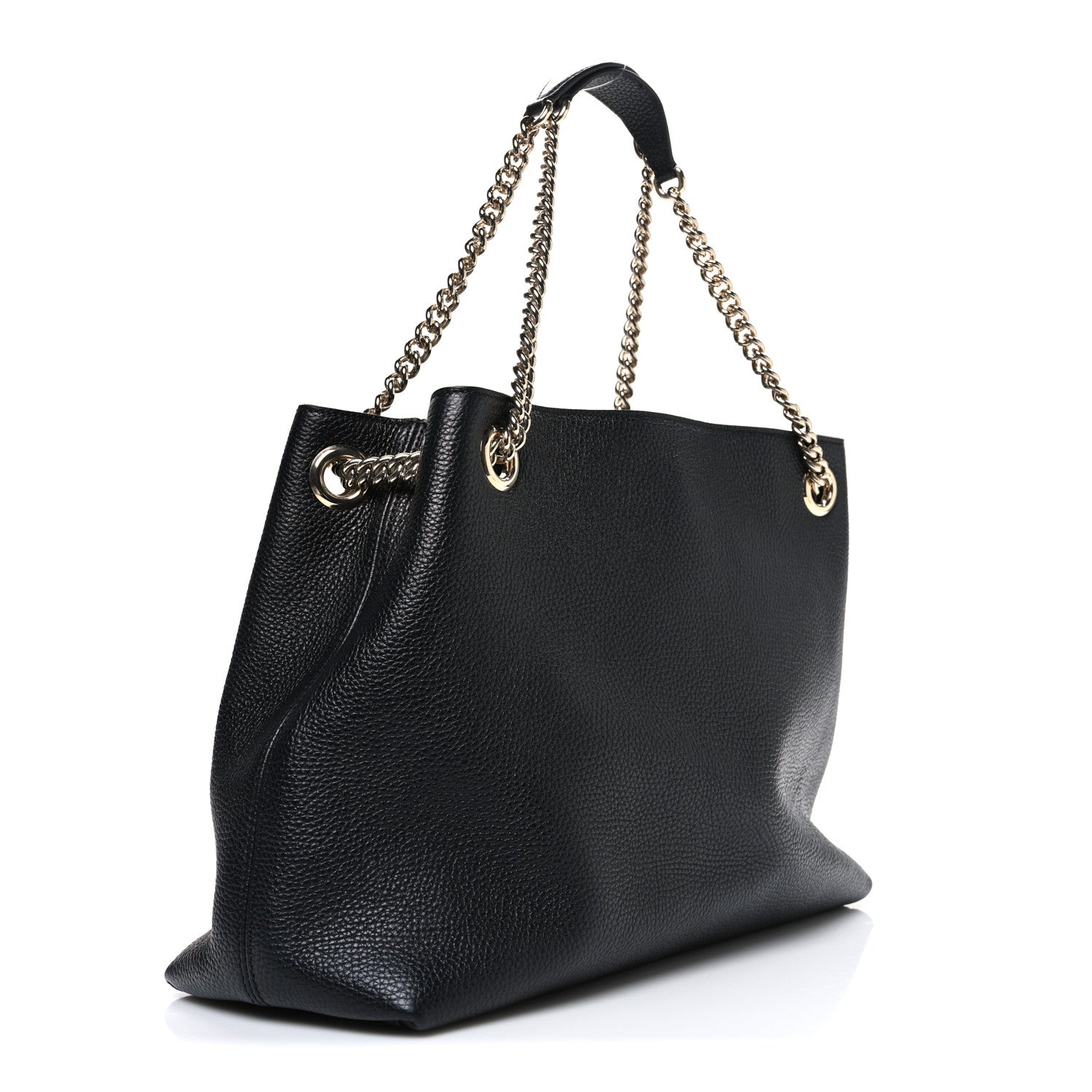 Gucci Pebbled Calfskin Medium Soho Chain Shoulder Bag Black 3 of 10
