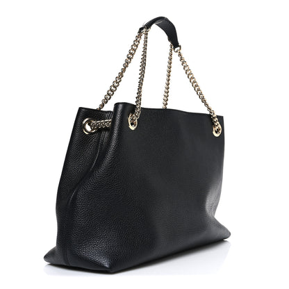 Gucci Pebbled Calfskin Medium Soho Chain Shoulder Bag Black 3 of 10