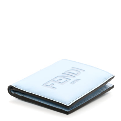 Fendi Vitello King Tamponato Logo Embossed Card Holder Wallet Azzurro Baby 4 of 8