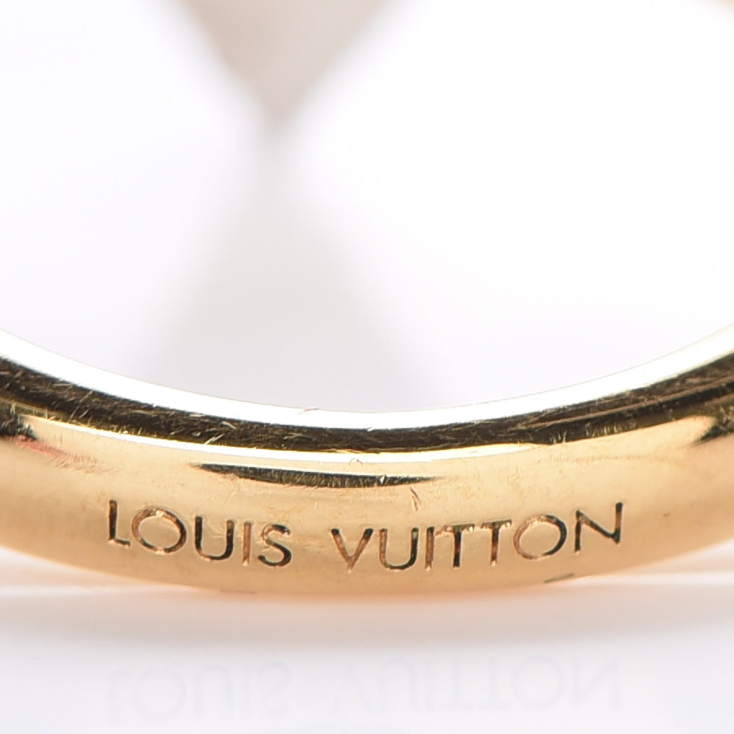 Louis Vuitton Crystal Essential V Strass Ring L 7.5 Silver Gold 5 of 9