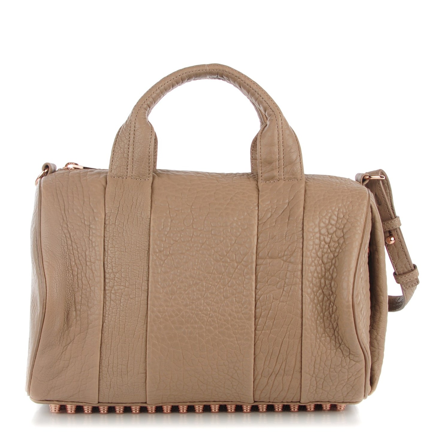 Pebbled Lambskin Rocco Latte Rose Gold Hardware