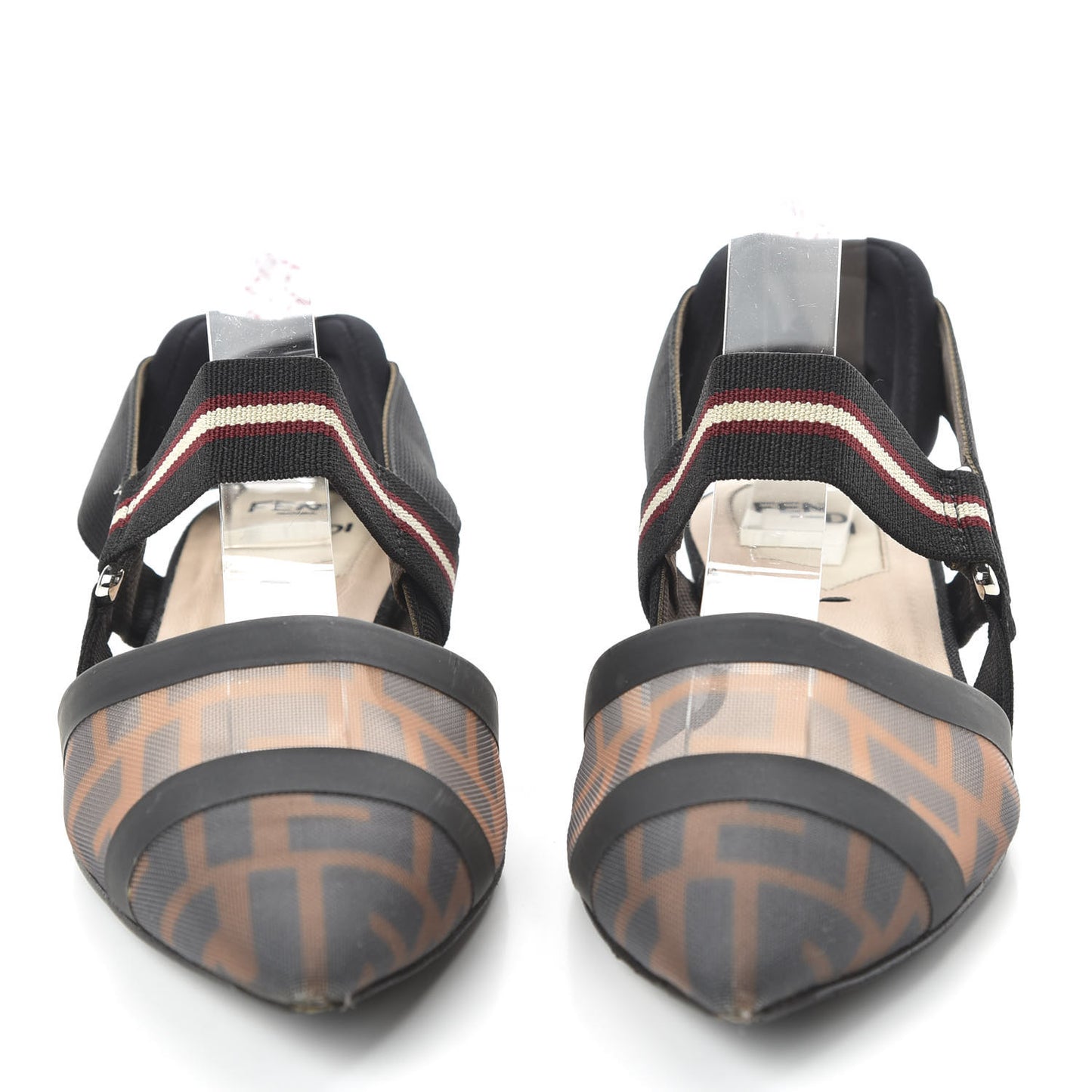Technical Mesh FF Colibri Slingback Ballerina Flats 36.5 Tobacco Moro Black Militare