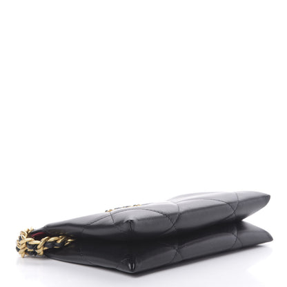 Chanel Shiny Goatskin Quilted Small Chanel 19 Pouch With Handle Black 4 of 8