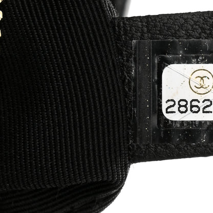 Chanel Calfskin Wool Felt Embossed Small Gabrielle Logo Hobo Black 7 of 10