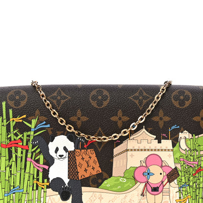 Louis Vuitton Monogram 2021 Christmas Animation China Wall Pochette Felicie Chain Wallet Myosotis Blue 9 of 15