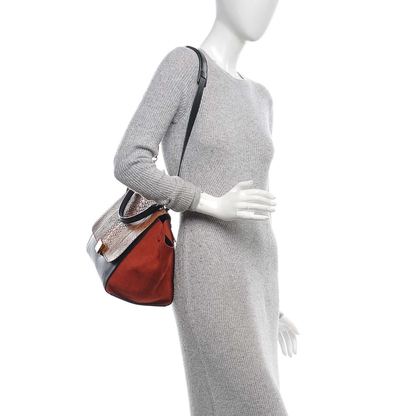 Python Suede Medium Trapeze Blush