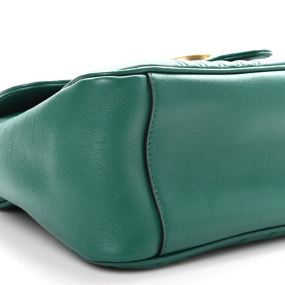 Gucci Calfskin Matelasse Small GG Marmont Top Handle Shoulder Bag Emerald 9 of 10