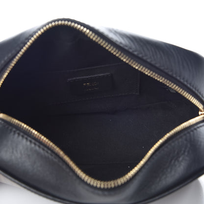 Fendi Glazed Fabric Vitello Century F is Fendi FF 1974 Stamp Patch Camera Case Mogano Panna Black 5 of 7