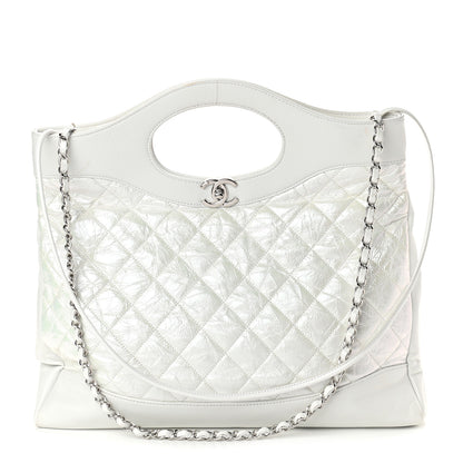 Chanel Crumpled Calfskin Quilted Large 31 Shopping Bag White 1 of 12