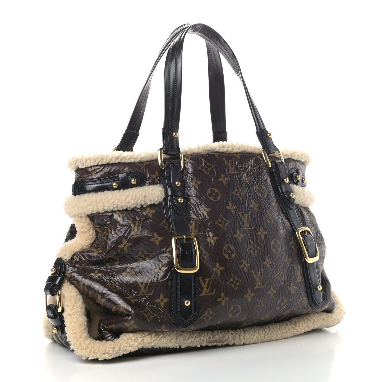 Patent Monogram Shearling Sac Thunder
