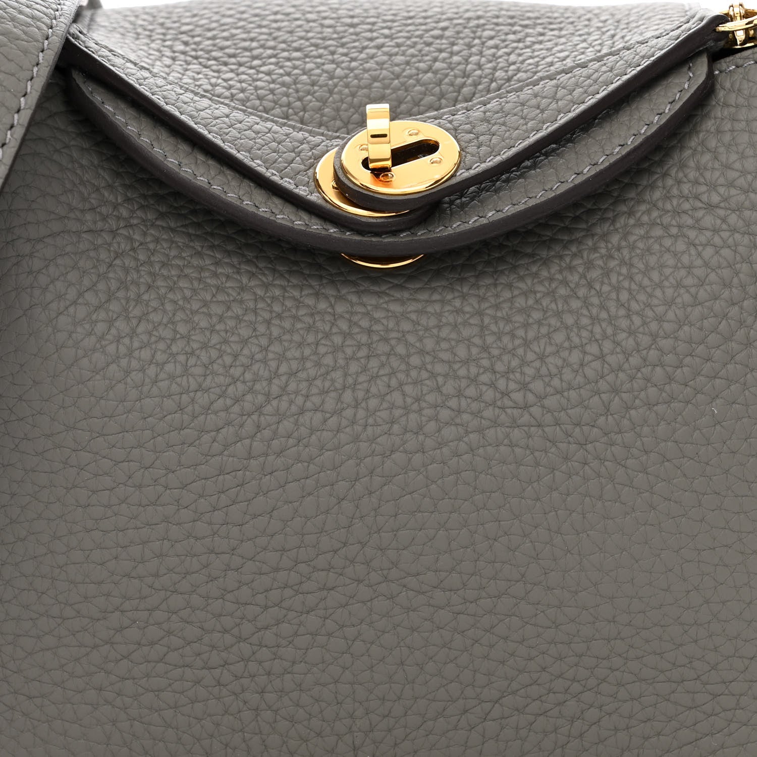 Hermes Taurillon Clemence Mini Lindy 20 Gris Meyer 8 of 11