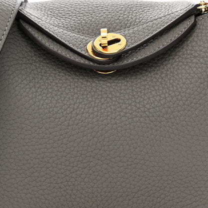 Hermes Taurillon Clemence Mini Lindy 20 Gris Meyer 8 of 11