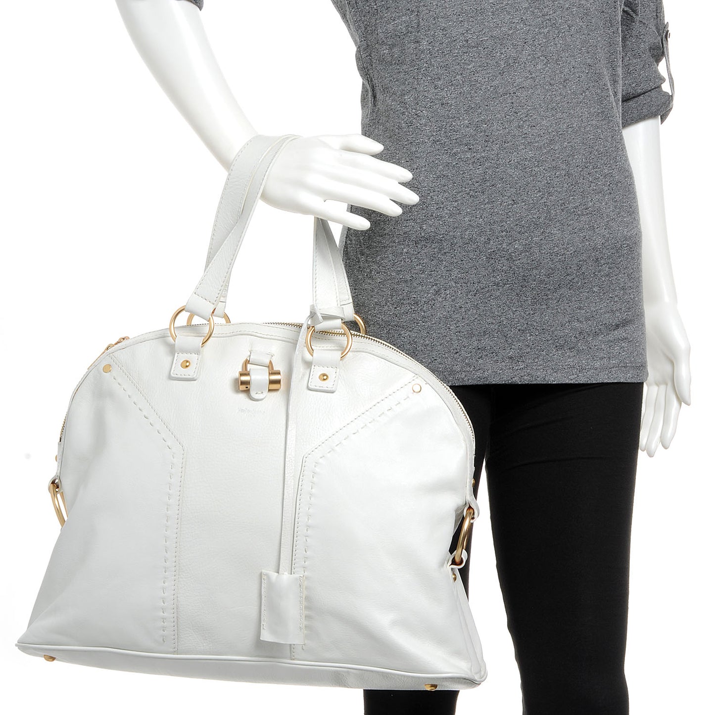 Leather Large Muse Ivory