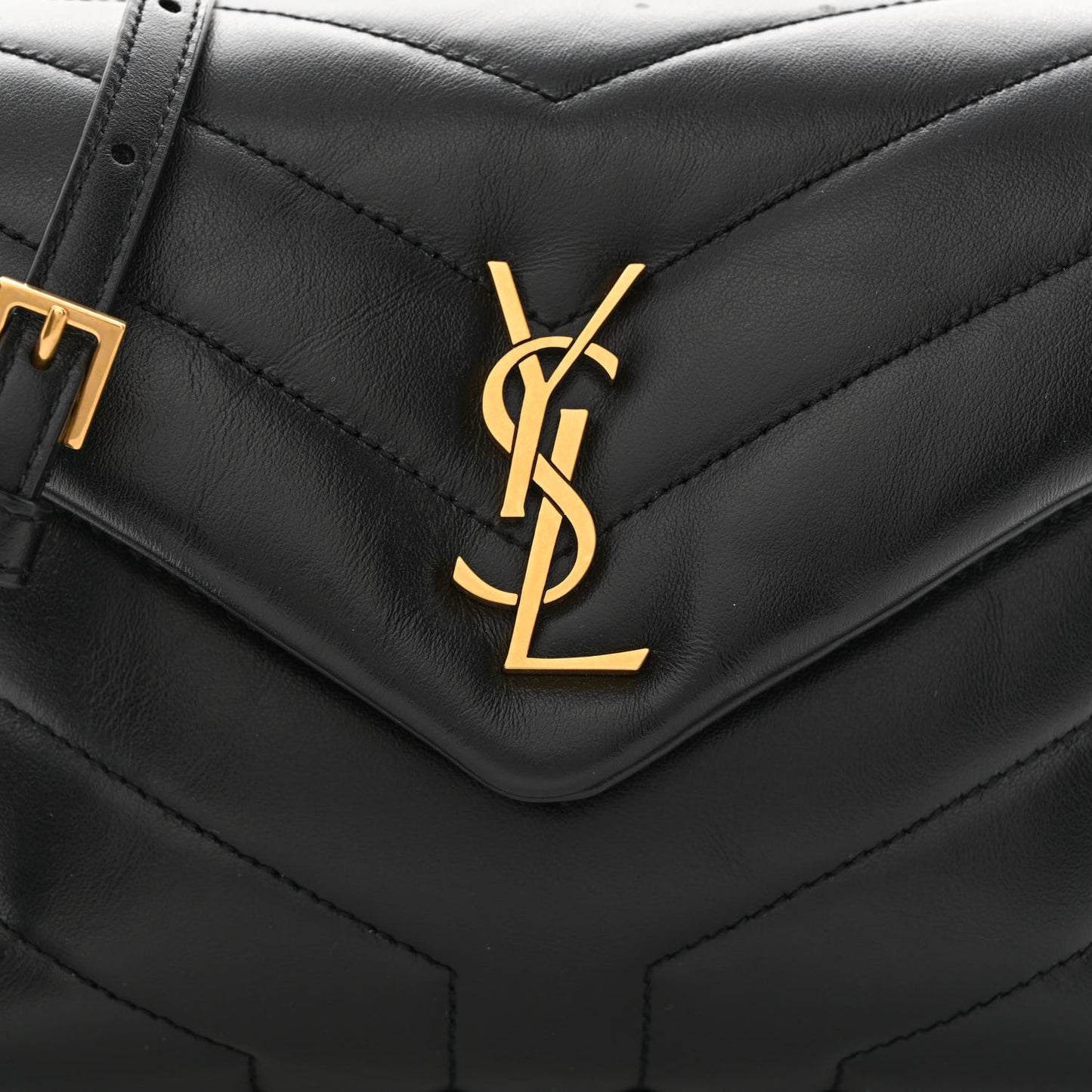 Calfskin Y Quilted Monogram Toy Loulou Crossbody Bag Black