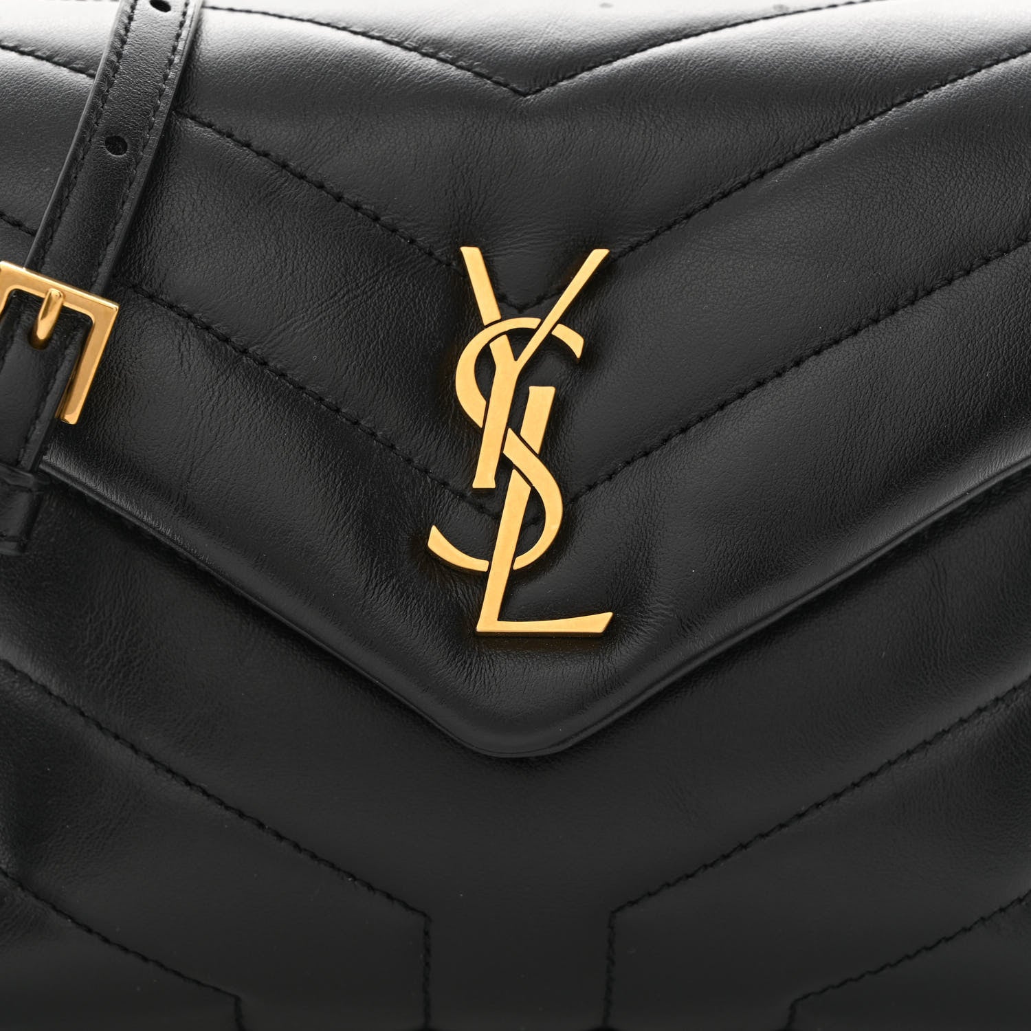 Saint Laurent Calfskin Y Quilted Monogram Toy Loulou Crossbody Bag Black 8 of 12