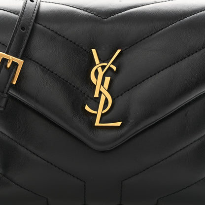 Saint Laurent Calfskin Y Quilted Monogram Toy Loulou Crossbody Bag Black 8 of 12