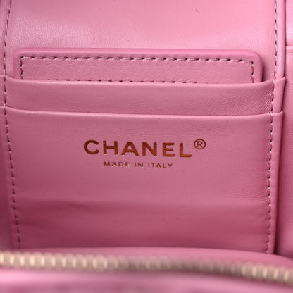 Chanel Shearling Lambskin Quilted Small CC Vanity Case Pink 7 of 10