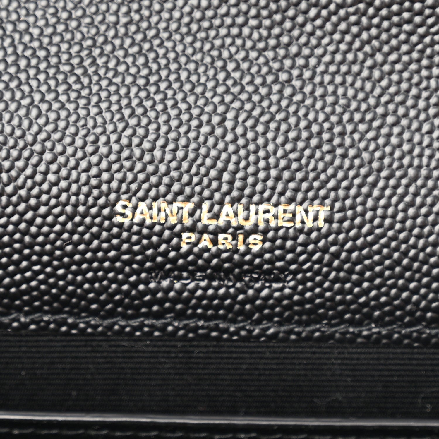 Saint Laurent Grain De Poudre Matelasse Chevron Monogram Envelope Chain Wallet Black 6 of 10