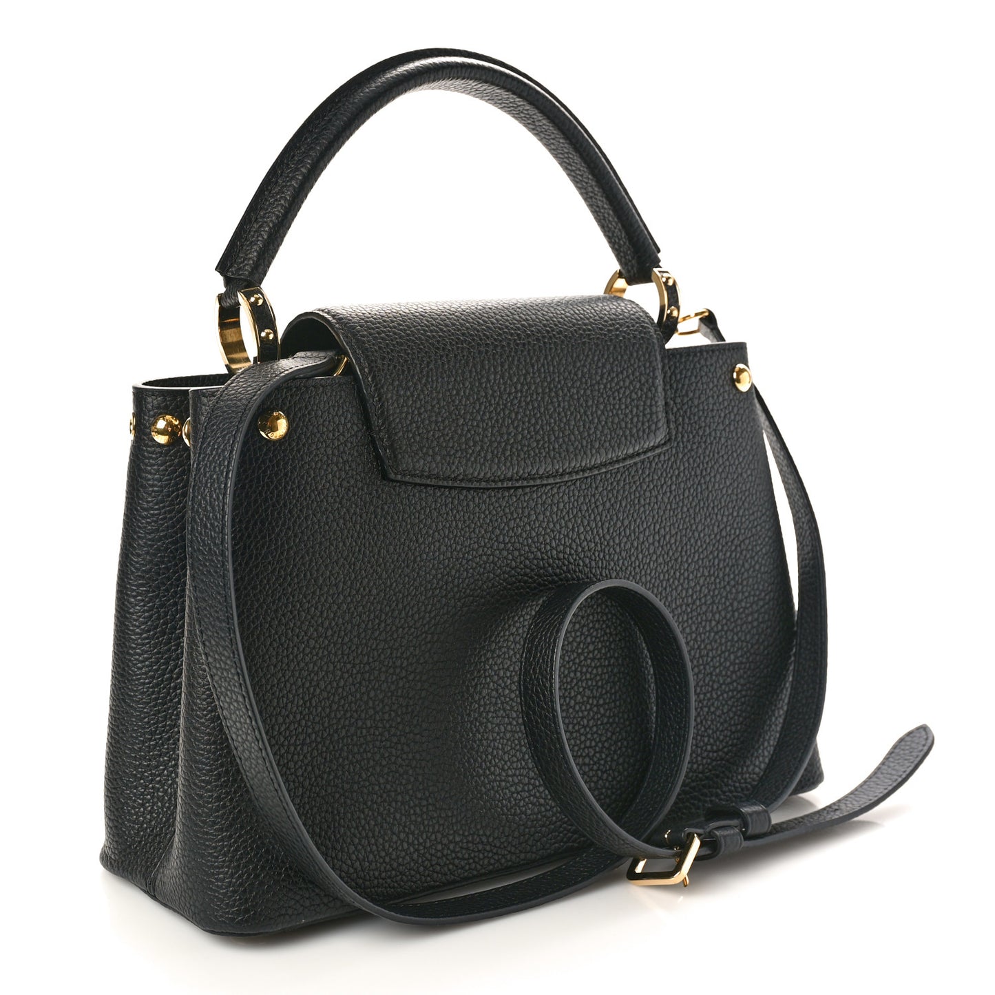 Taurillon Studded Capucines PM Black