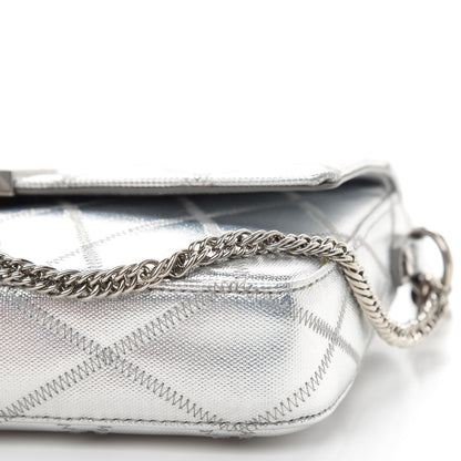 Givenchy Metallized Canvas Charm Shoulder Bag Silver 8 of 8