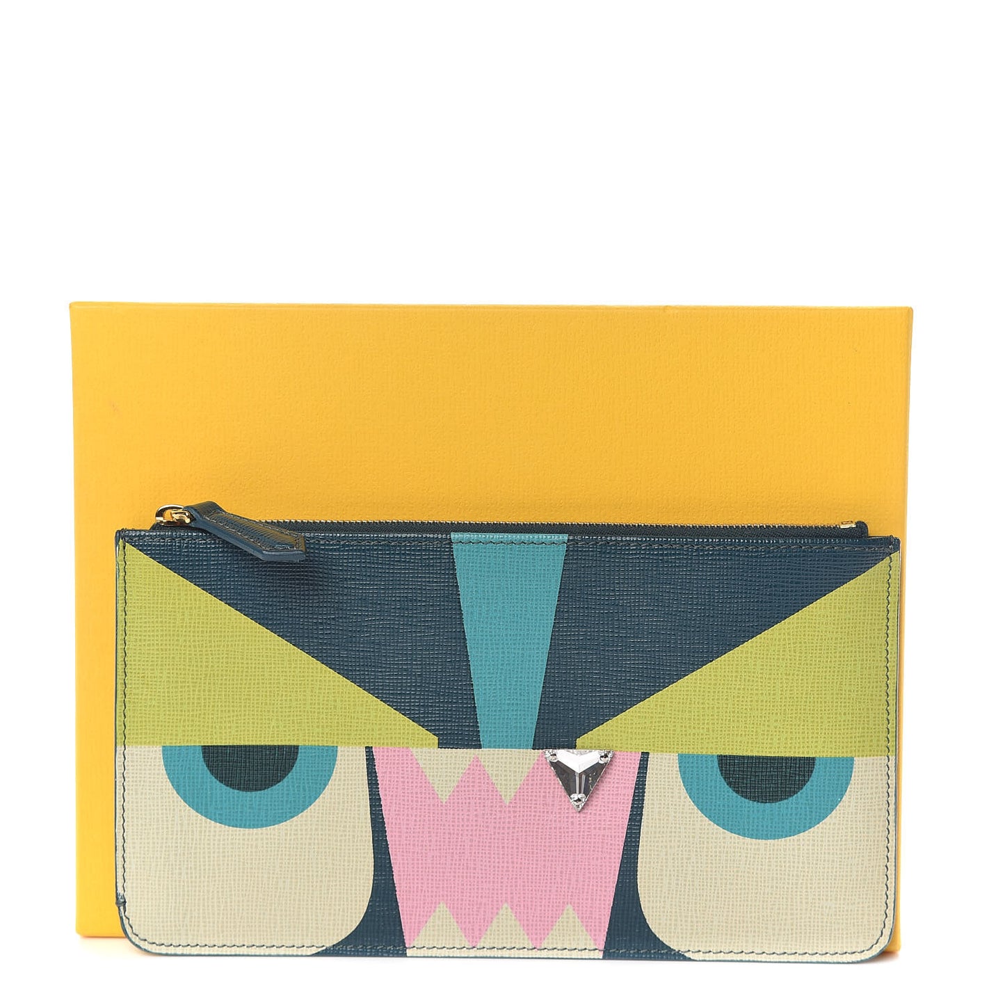 Vitello Crystal Tooth Monster Zip Pouch Oceano Multicolor