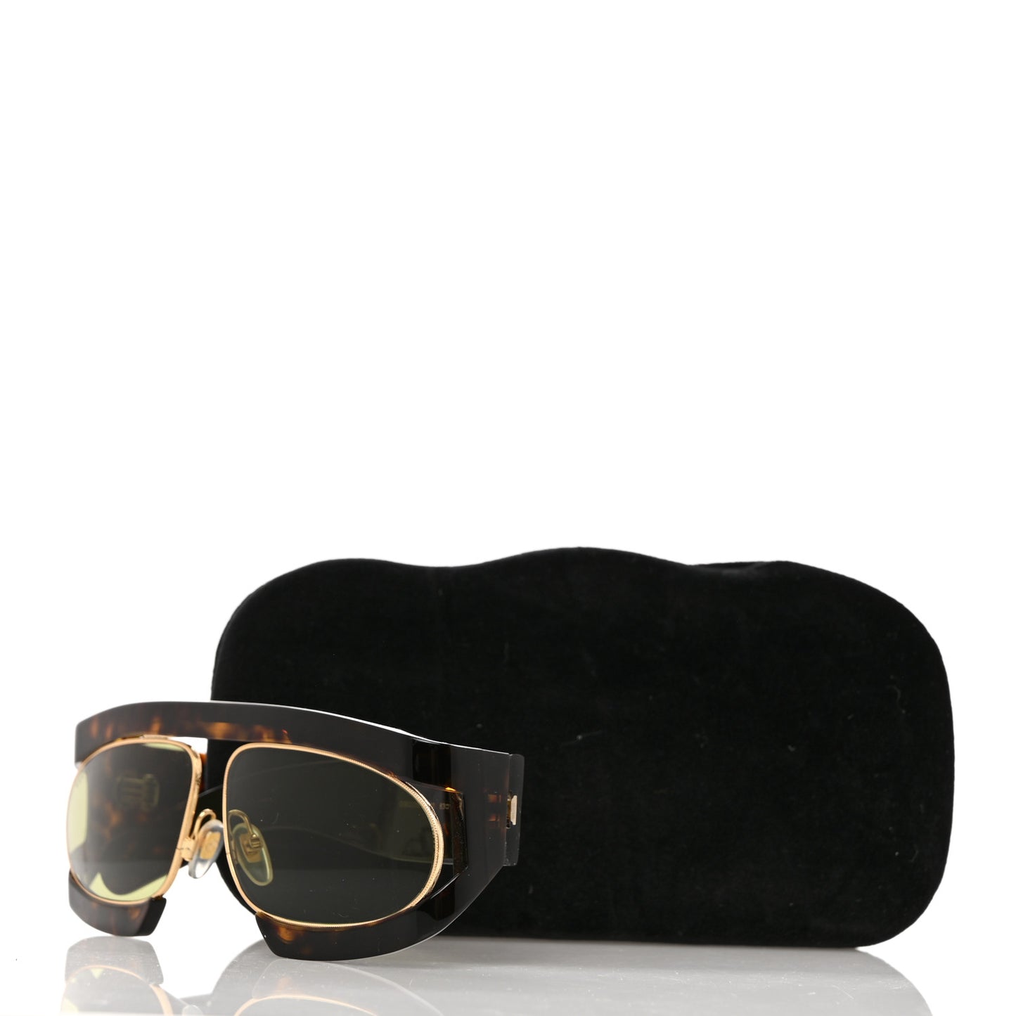 Oval Sunglasses GG0233S Tortoiseshell Gold