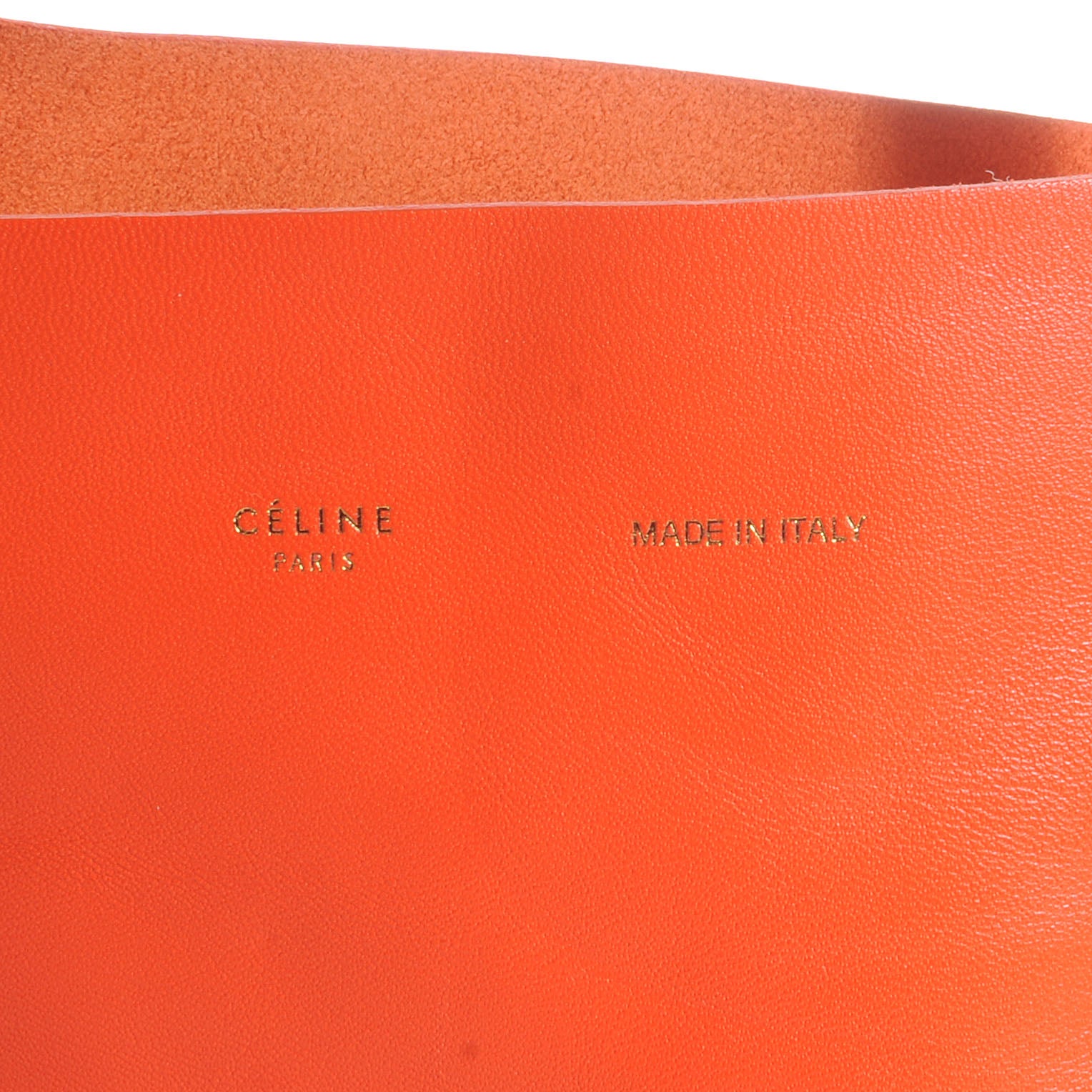 Celine Leather Horizontal Bi-Cabas Orange Red 6 of 9
