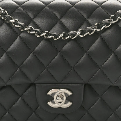 Chanel Lambskin Quilted Medium Double Flap Black 8 of 11