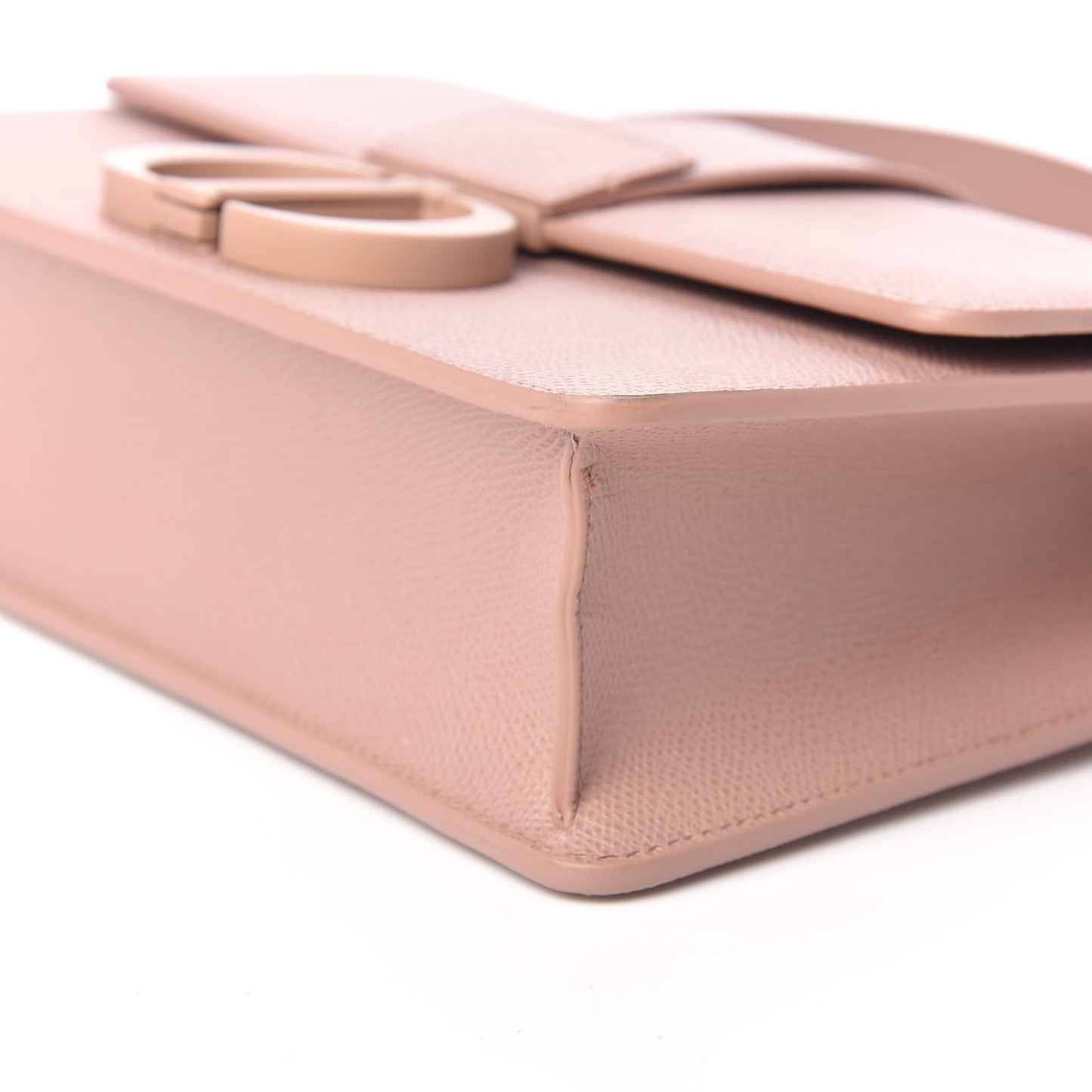 Ultra Matte Grained Calfskin 30 Montaigne Flap Bag Blush