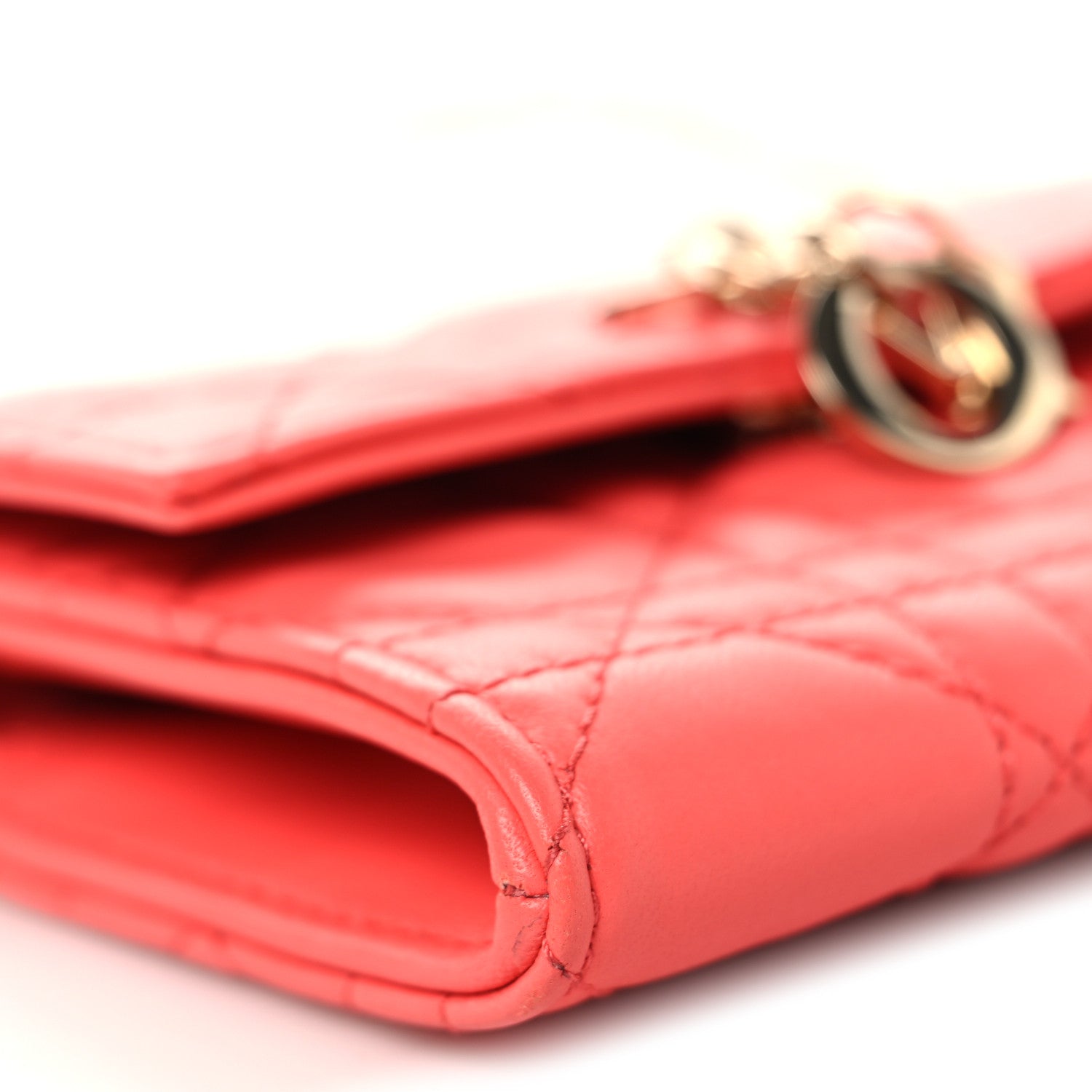 Christian Dior Lambskin Cannage Miss Dior Glycine Wallet on Chain Pink 9 of 10