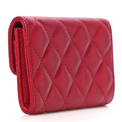 Chanel Caviar Quilted Flap Card Holder Dark Pink 3 of 10