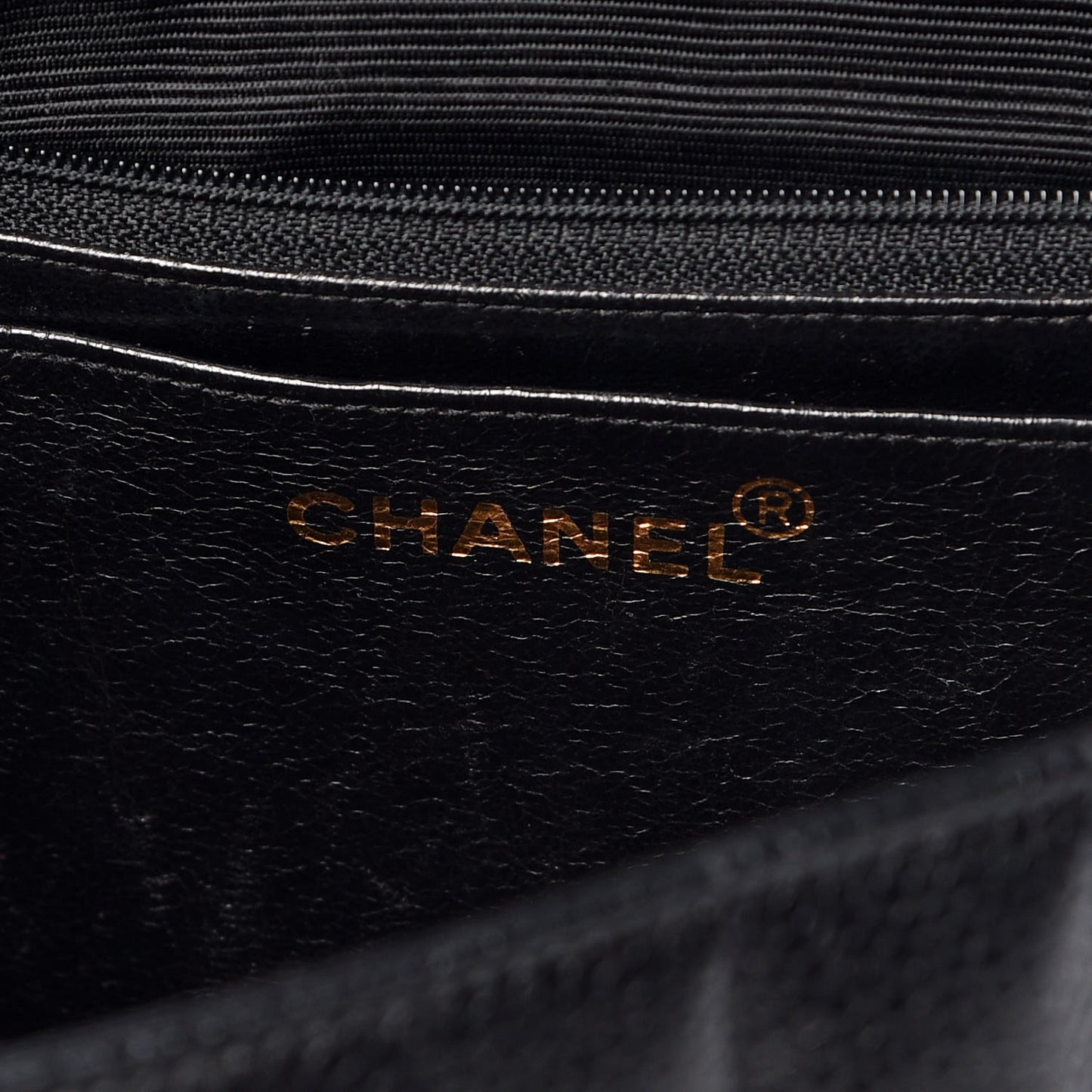 Caviar Vertical Quilted Jumbo Single Flap Black