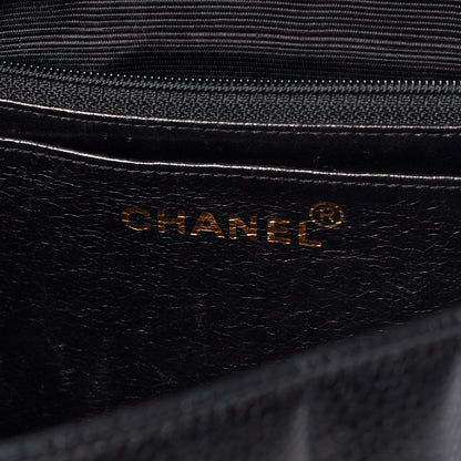 Chanel Caviar Vertical Quilted Jumbo Single Flap Black 6 of 14