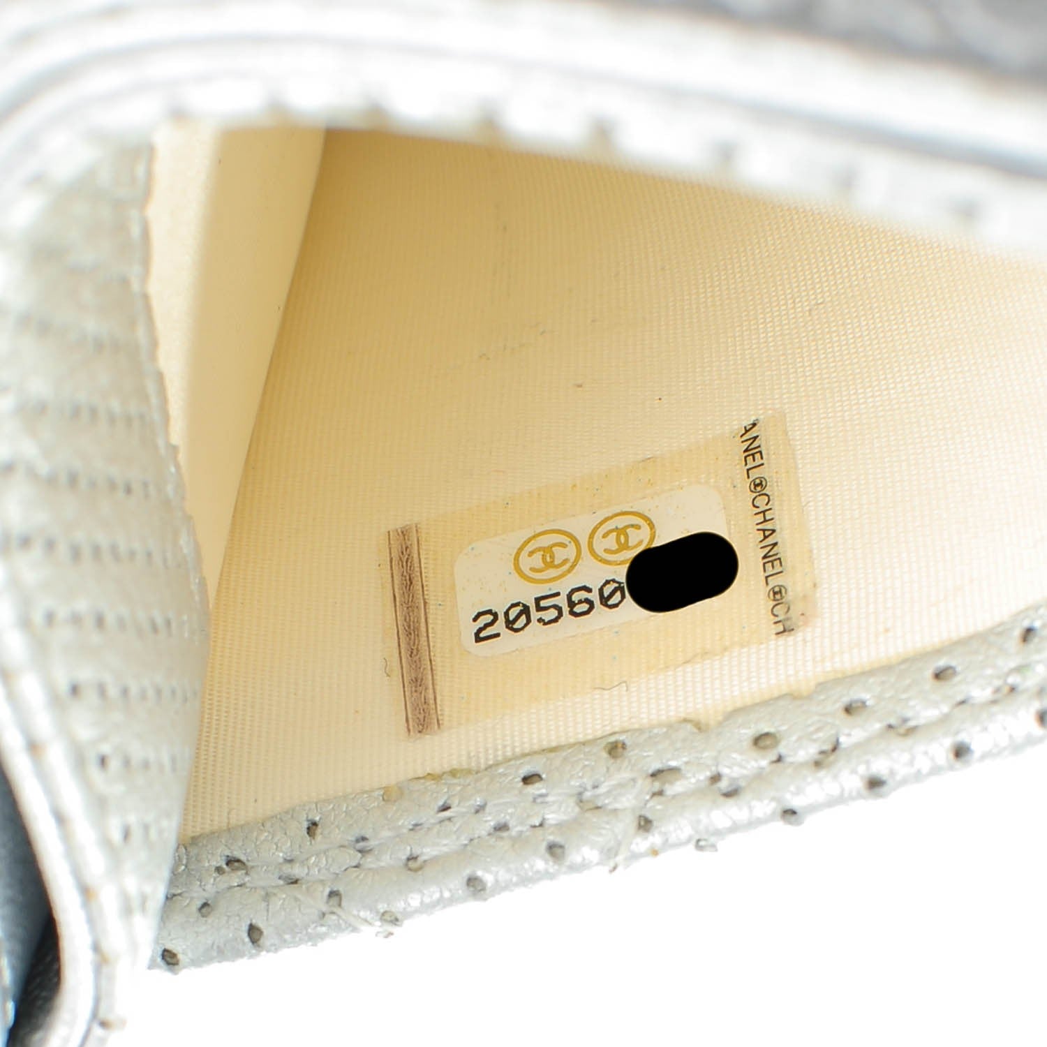Chanel Perforated Lambskin Quilted Card Holder Light Silver 8 of 8