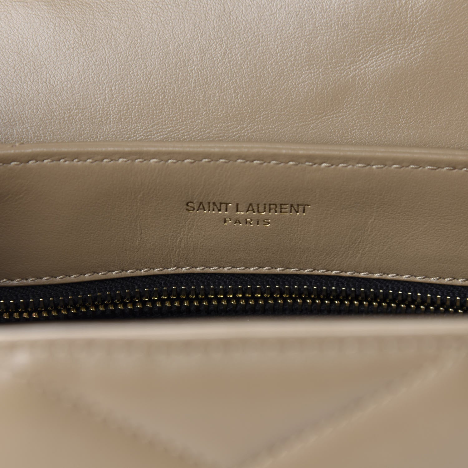Saint Laurent Calfskin Y Quilted Monogram Toy Loulou Crossbody Bag Latte 9 of 11