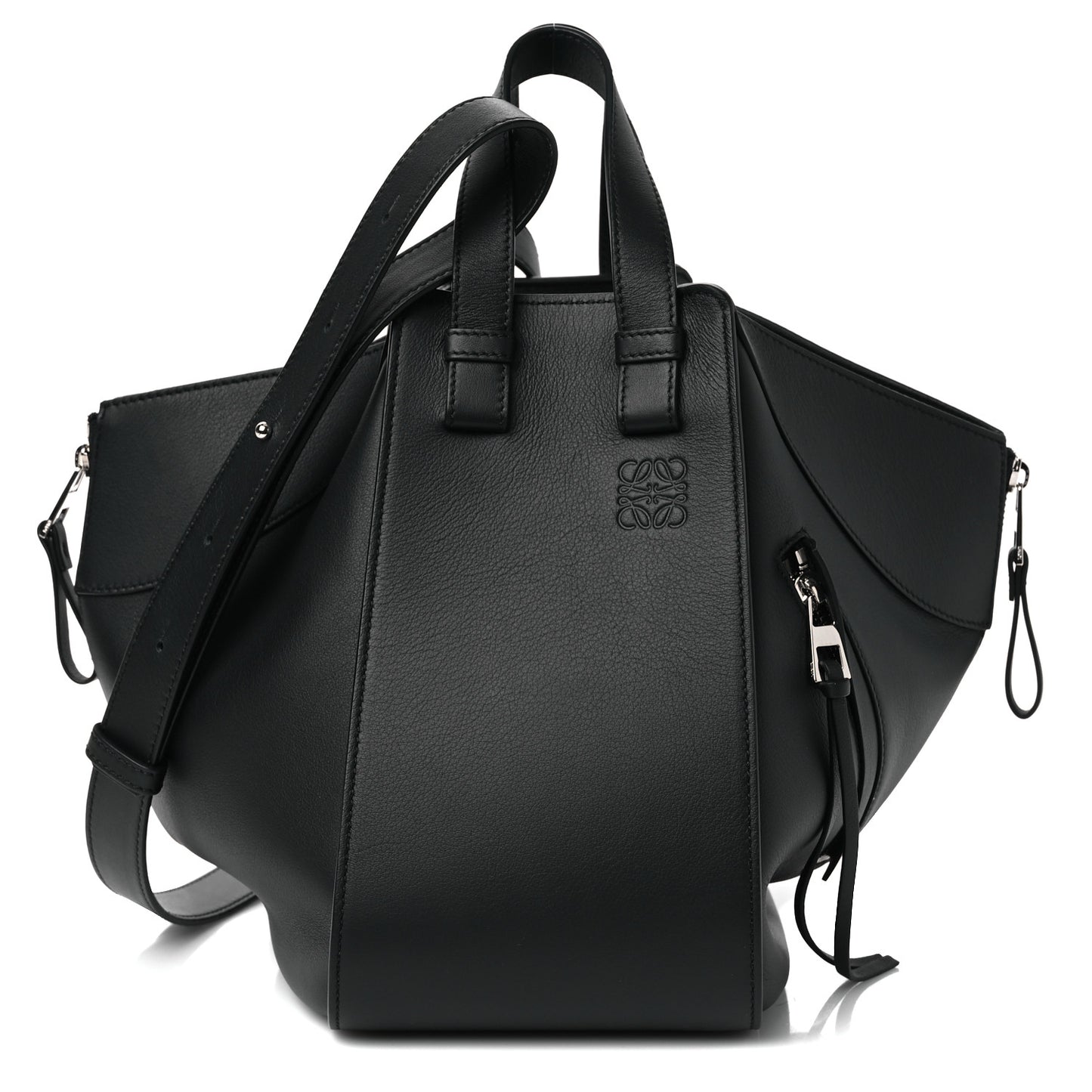 Calfskin Small Hammock Shoulder Bag Black