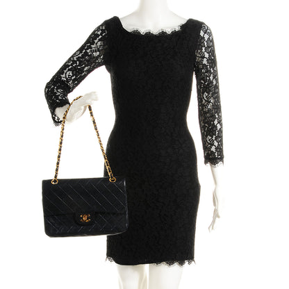 Chanel Lambskin Quilted Medium Double Flap Navy 2 of 8