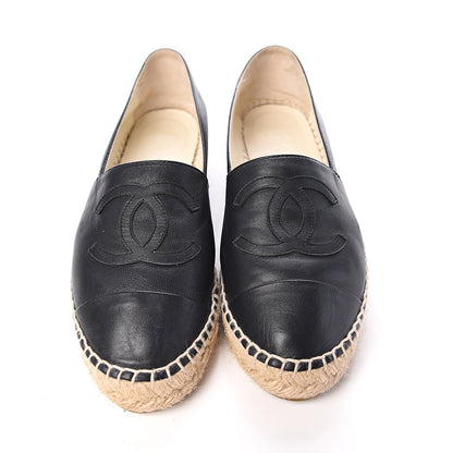 Chanel Lambskin CC Espadrilles 36 Black 9 of 10