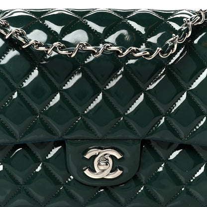 Chanel Patent Quilted Medium Double Flap Blue 9 of 12