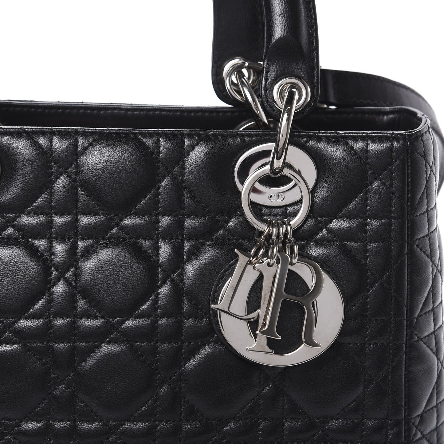 Lambskin Cannage Medium Lady Dior Black