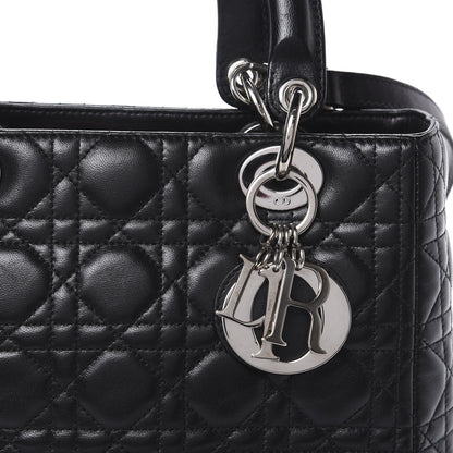 Christian Dior Lambskin Cannage Medium Lady Dior Black 10 of 10