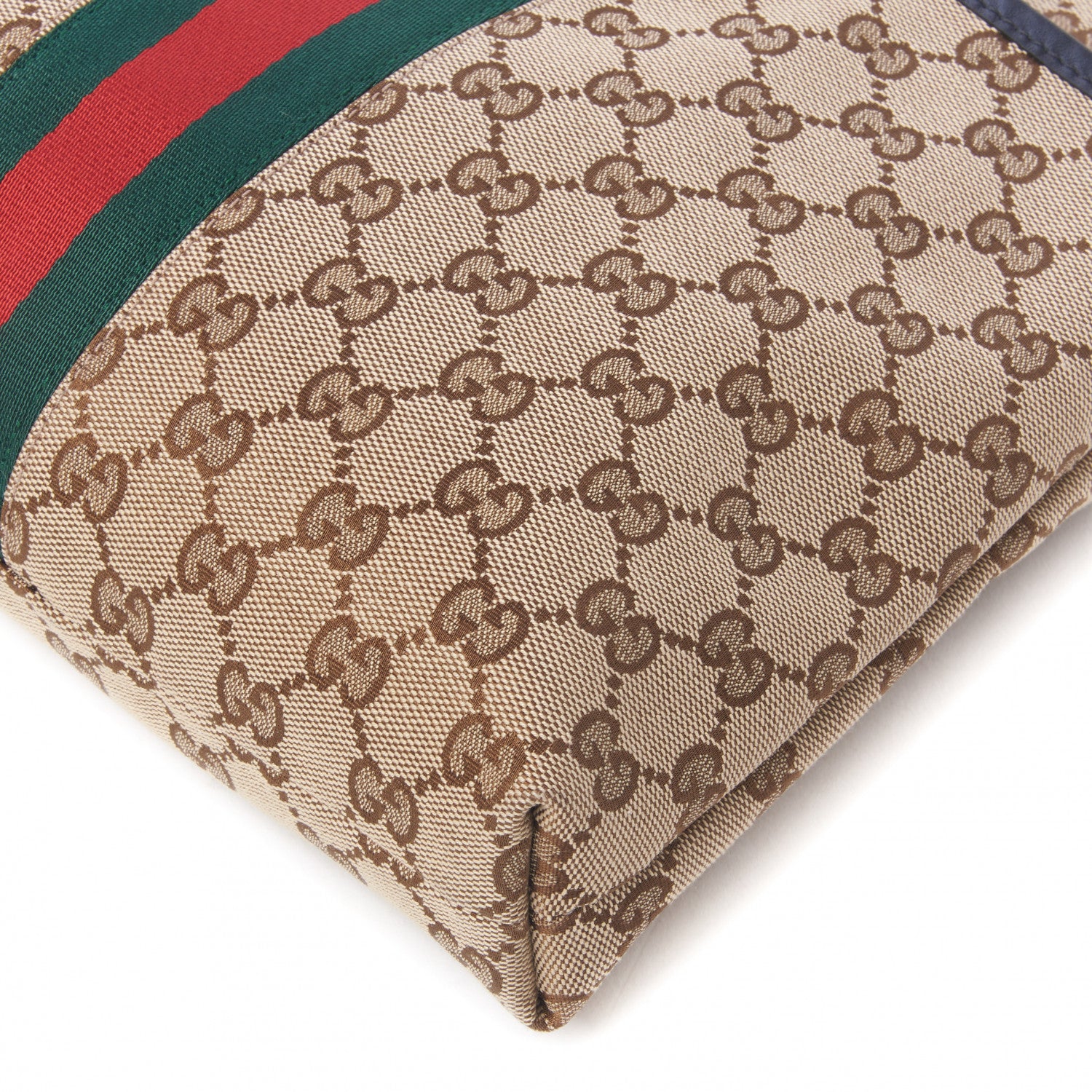 Gucci GG Monogram Web Flat Messenger Bag Black 5 of 9