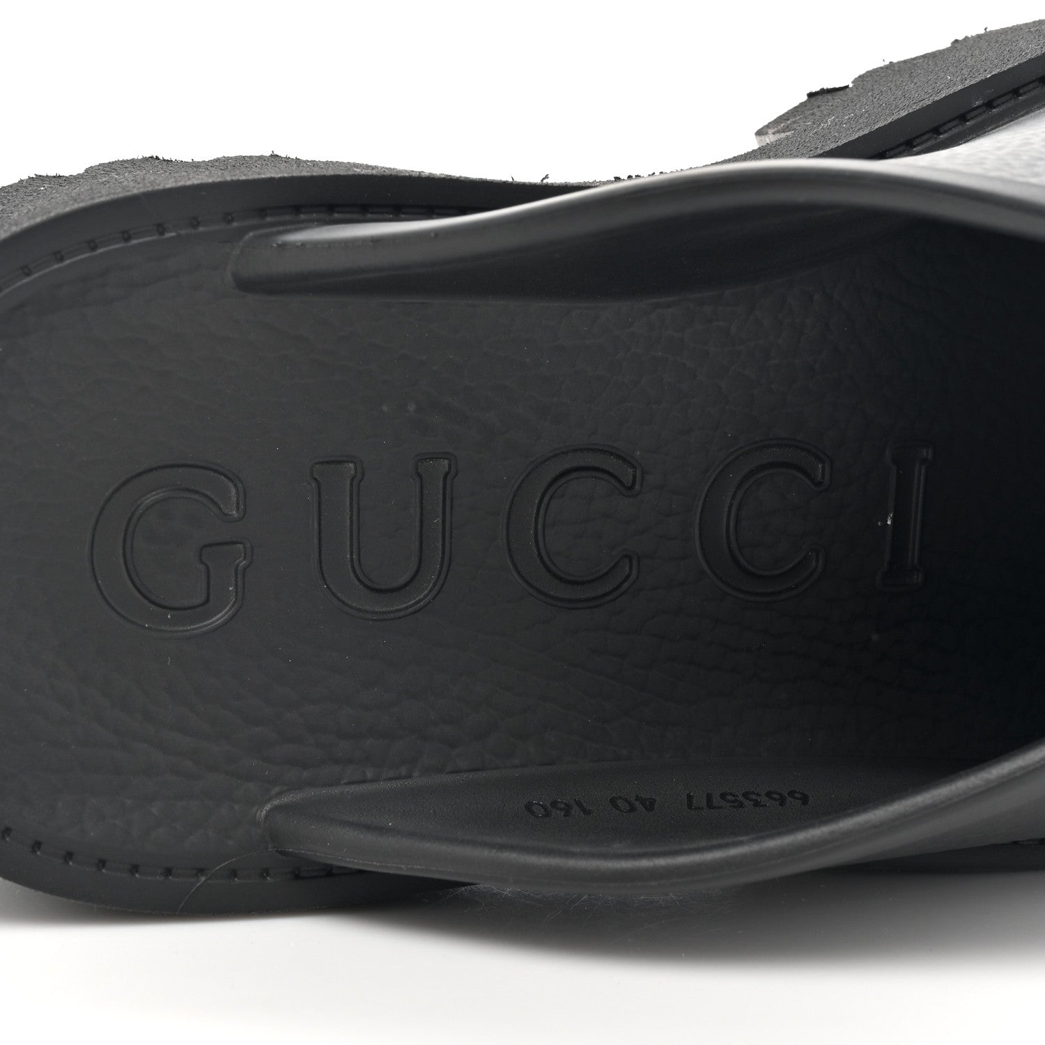 Gucci Rubber GG Monogram Perforated Elea Platform 55mm Lug Sole Sandals 40 Black 7 of 8